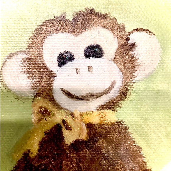 Miniature “ Monkey Shines” Mixed Media Painting - Picture 4 of 6